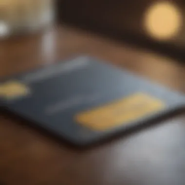 Close-up view of a credit card on a table