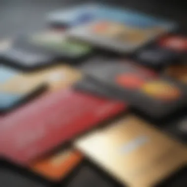 An array of credit cards displayed