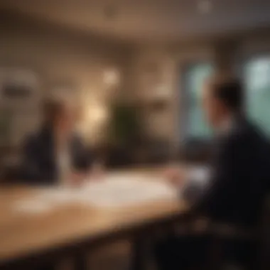 Professional Real Estate Consultation A real estate agent discussing home value with a client
