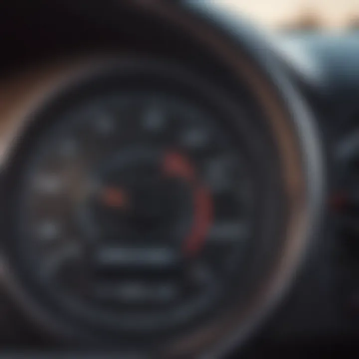 A close-up of a car's odometer and dashboard