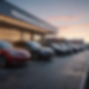 Modern dealership showcasing a variety of vehicles