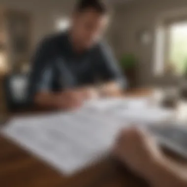 A homeowner reviewing financial documents related to mortgage