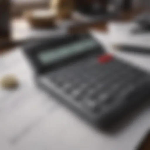 A calculator and financial documents representing business budgeting.