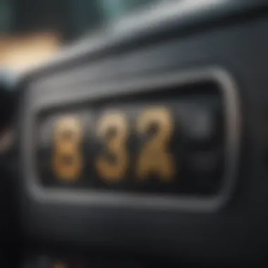 A close-up of a vehicle identification number (VIN) on a car dashboard