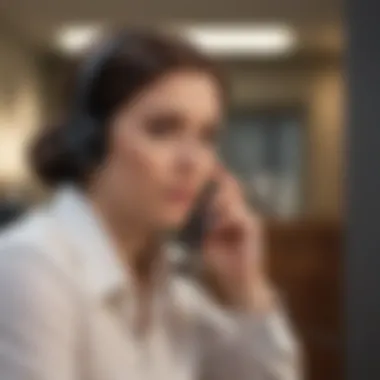 A person contemplating on a phone call with customer service