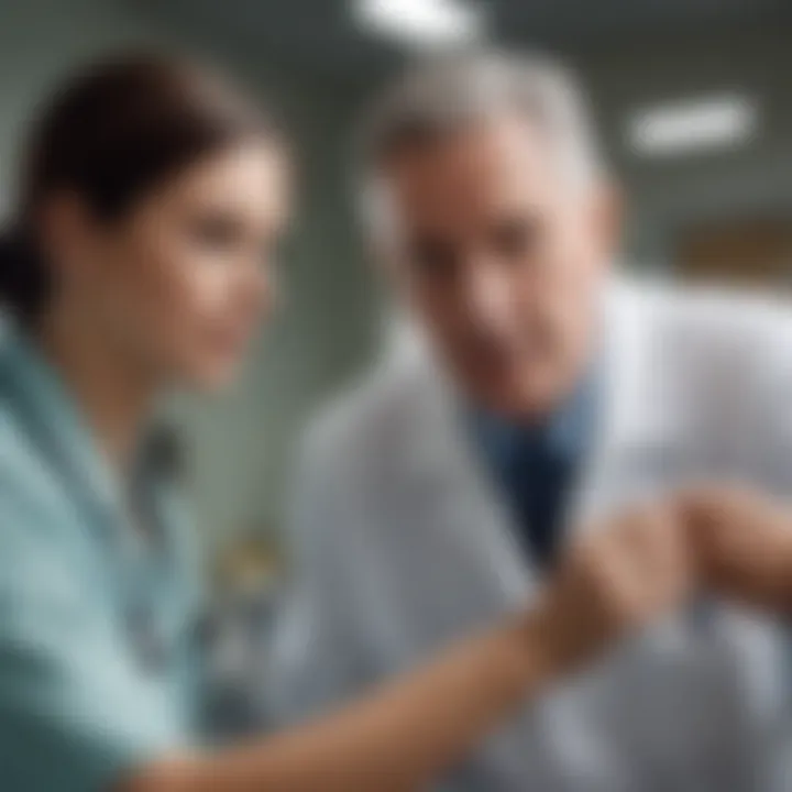 Graphic of a healthcare professional assisting a patient, showcasing the continuity of care