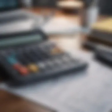 A close-up of a calculator and financial statements on a desk, symbolizing financial analysis.