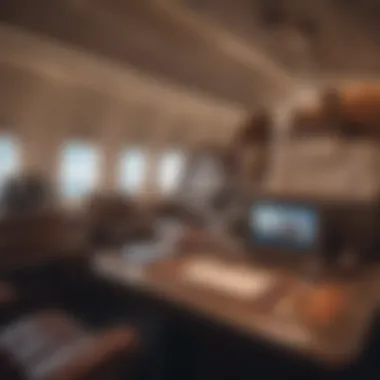 Luxury Travel Experience with Airline Miles A luxurious airplane cabin showcasing travel rewards