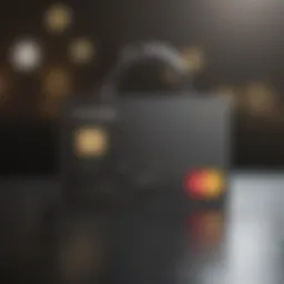 Concept of secured credit card with a lock symbol