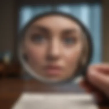 Magnifying glass over a job listing highlighting authenticity