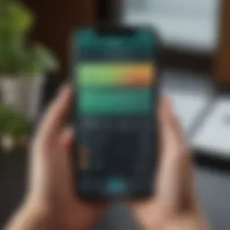 A smartphone displaying the Mint app interface showcasing budgeting tools