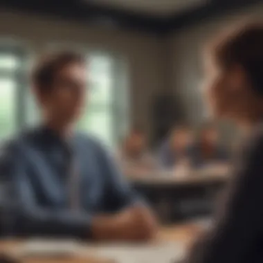 Engaging Classroom Dynamics in Finance Education A sophisticated classroom setting with students engaged in finance discussions.