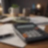A calculator alongside mortgage documents showcasing financial planning.