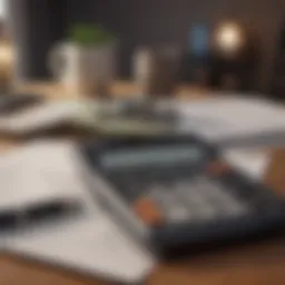 A calculator alongside mortgage documents showcasing financial planning.