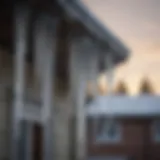 Icicles hanging dangerously from a roof