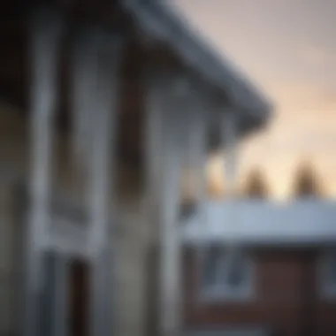 Icicles hanging dangerously from a roof