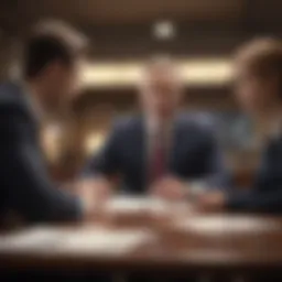 Business meeting discussing financial options