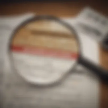 A magnifying glass focusing on a credit report