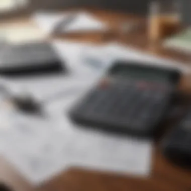 A close-up of a calculator and financial documents on a desk