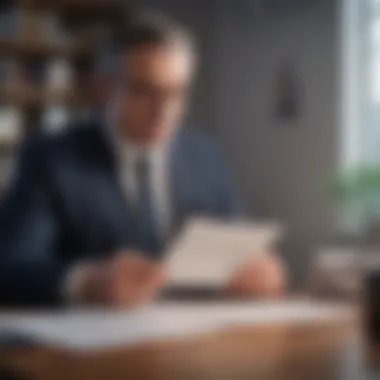 A businessman reviewing financial documents