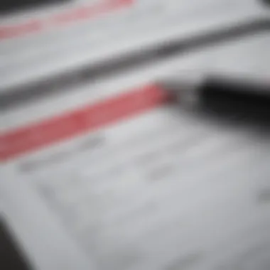 A close-up of a financing application form with a pen placed beside it