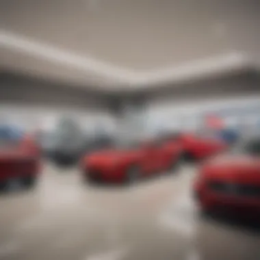 Showroom of a Bank of America authorized car dealer showcasing a variety of vehicles