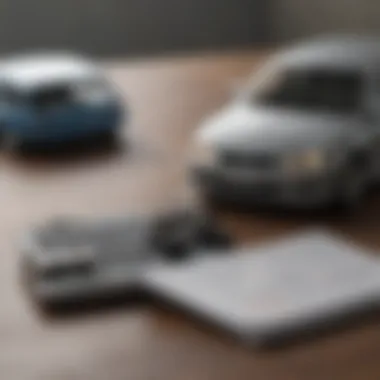 Budgeting for a Car Loan A calculator with a car key representing budgeting