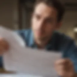 Illustration of a person reviewing financial documents