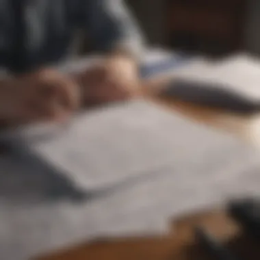 Navigating Financial Documents A person navigating through financial documents