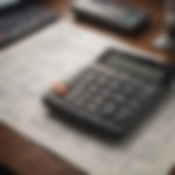 A close-up of a calculator and financial documents to represent budgeting for a car purchase.