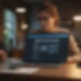 A person analyzing their credit report on a laptop