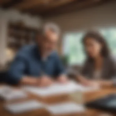 A financial advisor guiding a couple through mortgage paperwork