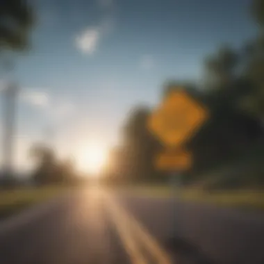 Road sign showing direction towards financial goals and stability