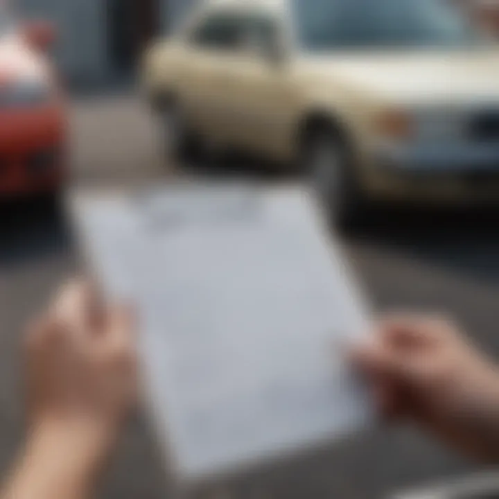 A checklist titled 'Steps to Selling a Financed Vehicle' on a clipboard