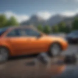 Visual representation of debt impacting car purchase decisions