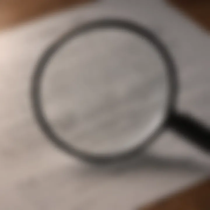 Visual of a magnifying glass examining personal documents