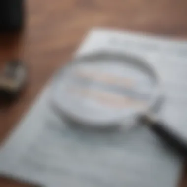 A magnifying glass over a credit report