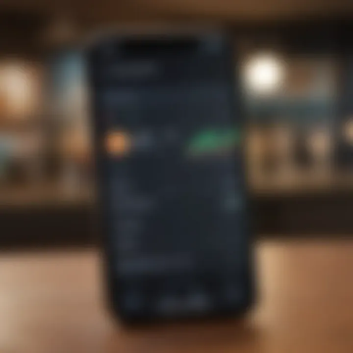 Visualization of financial metrics and tracking within the app.
