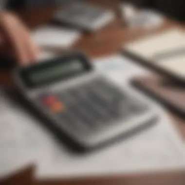 A detailed budget plan on a desk with a calculator and notepad, emphasizing financial organization.