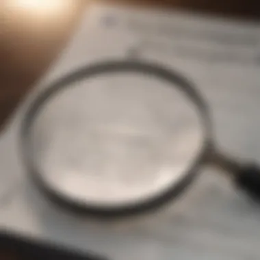 A magnifying glass over a document representing policy review