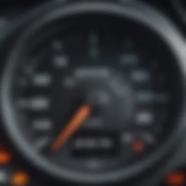 A close-up of a vehicle odometer indicating mileage, a crucial factor in determining value.