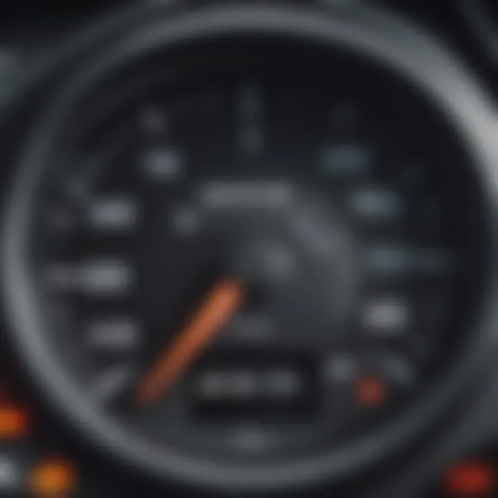 A close-up of a vehicle odometer indicating mileage, a crucial factor in determining value.