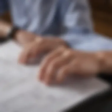 A person reviewing documents related to Social Security