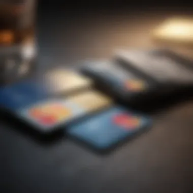 A conceptual image of financial planning with credit cards