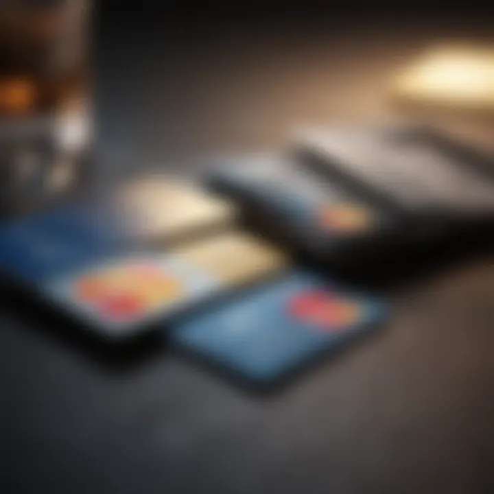 A conceptual image of financial planning with credit cards