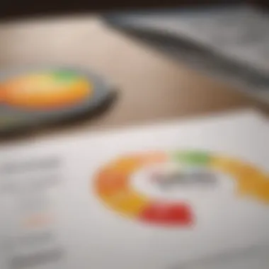 Credit Score Report Analysis A close-up of a credit score report showcasing different ranges.