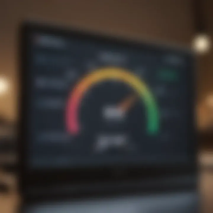 Illustration of a credit score dashboard showing no score