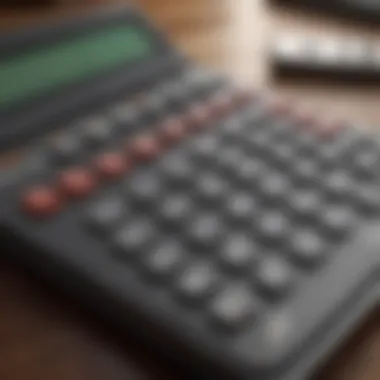 Calculator showing debt to income ratio calculation