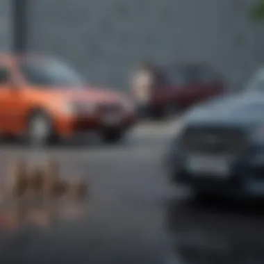 A person contemplating financial choices with a car in the background, representing loan options.