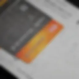 Close-up of a secured credit card on a financial document